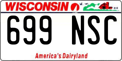 WI license plate 699NSC