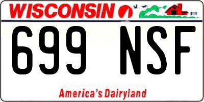 WI license plate 699NSF
