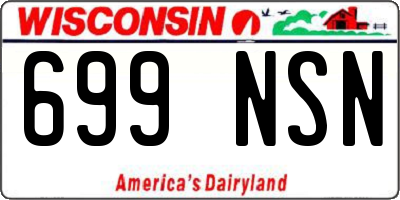WI license plate 699NSN