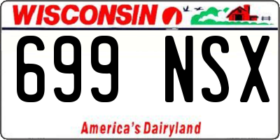 WI license plate 699NSX