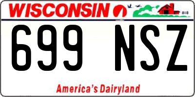 WI license plate 699NSZ