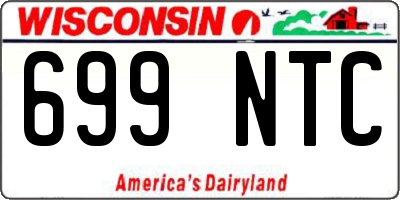WI license plate 699NTC