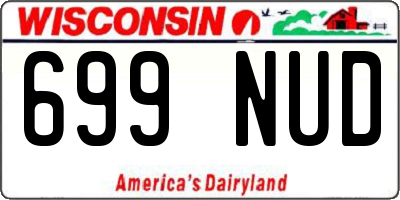 WI license plate 699NUD