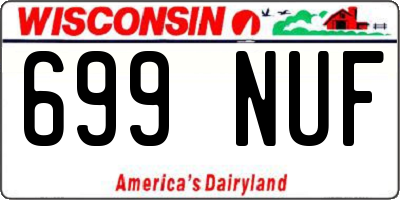 WI license plate 699NUF