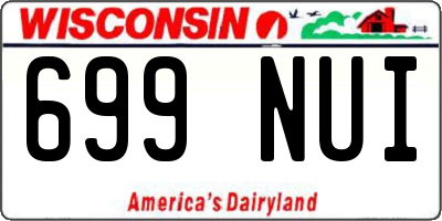 WI license plate 699NUI