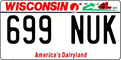 WI license plate 699NUK