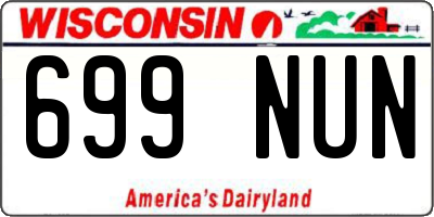 WI license plate 699NUN