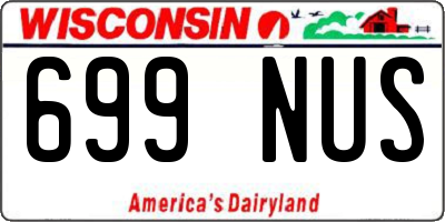 WI license plate 699NUS