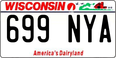 WI license plate 699NYA