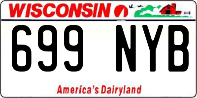 WI license plate 699NYB