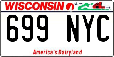 WI license plate 699NYC