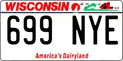 WI license plate 699NYE