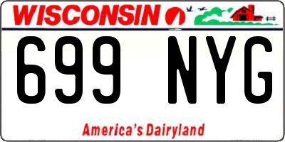 WI license plate 699NYG