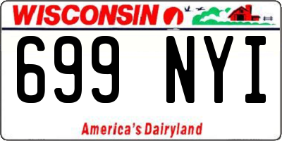 WI license plate 699NYI