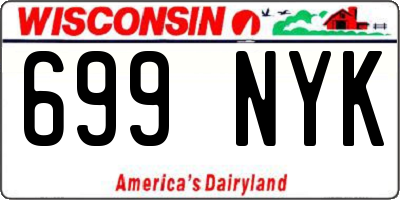 WI license plate 699NYK