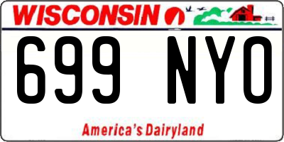 WI license plate 699NYO