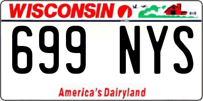 WI license plate 699NYS