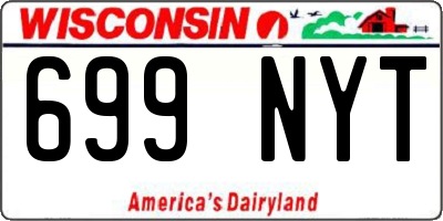 WI license plate 699NYT