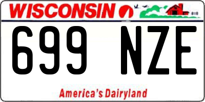 WI license plate 699NZE