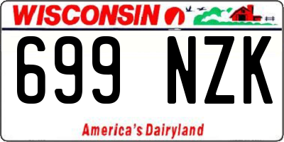WI license plate 699NZK