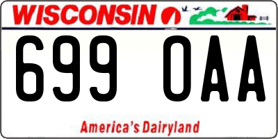 WI license plate 699OAA