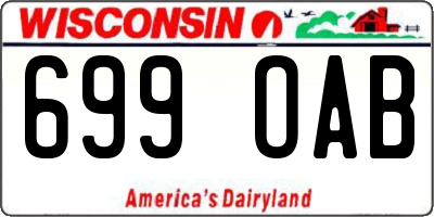 WI license plate 699OAB