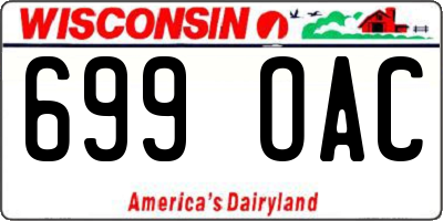 WI license plate 699OAC