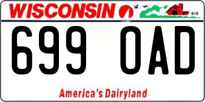 WI license plate 699OAD