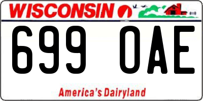 WI license plate 699OAE