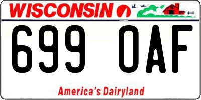 WI license plate 699OAF