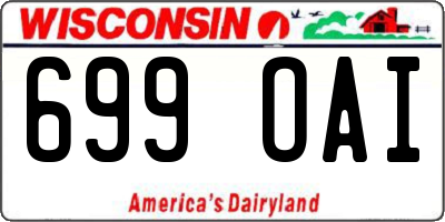 WI license plate 699OAI