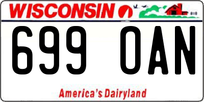 WI license plate 699OAN