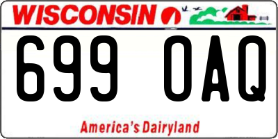 WI license plate 699OAQ