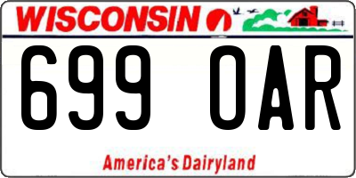 WI license plate 699OAR