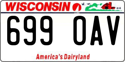 WI license plate 699OAV