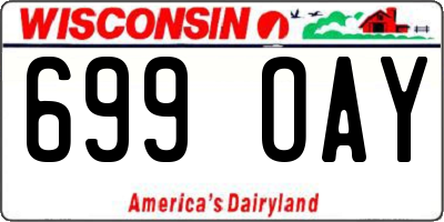 WI license plate 699OAY
