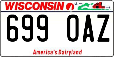 WI license plate 699OAZ