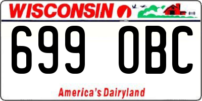 WI license plate 699OBC