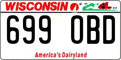 WI license plate 699OBD