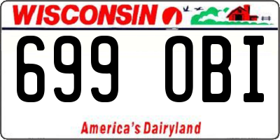 WI license plate 699OBI