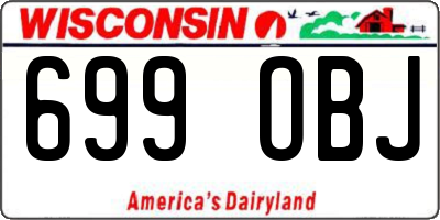 WI license plate 699OBJ
