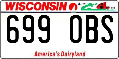 WI license plate 699OBS