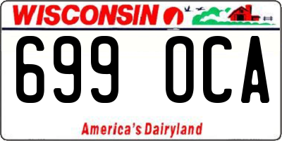 WI license plate 699OCA