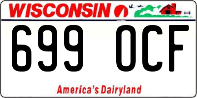 WI license plate 699OCF