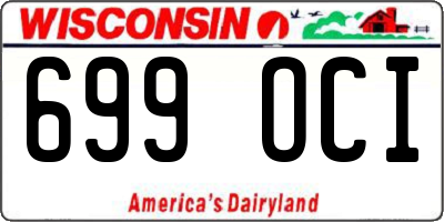 WI license plate 699OCI