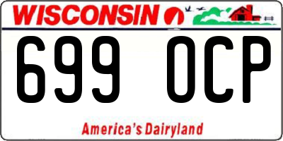 WI license plate 699OCP