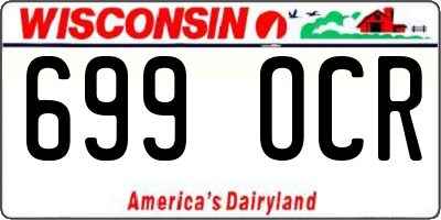 WI license plate 699OCR
