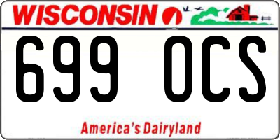 WI license plate 699OCS