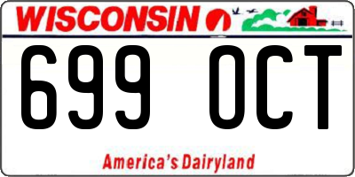 WI license plate 699OCT