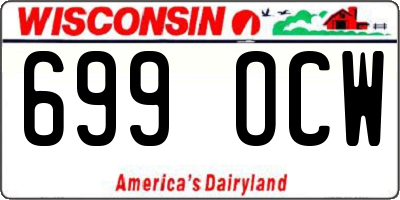 WI license plate 699OCW